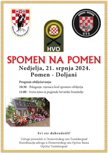 Read more: Najava: nedjelja 21. srpnja, Doljani, Spomen na Pomen