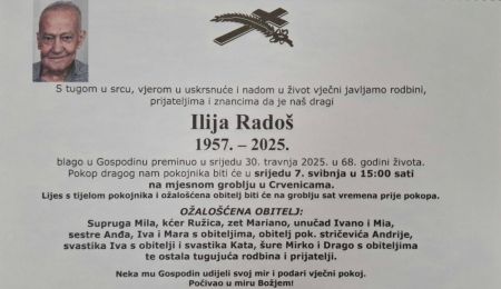 Read more: Pogreb Ilije Radoša bit će u 7. svibnja 2025. godine